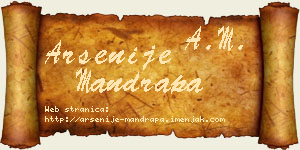 Arsenije Mandrapa vizit kartica